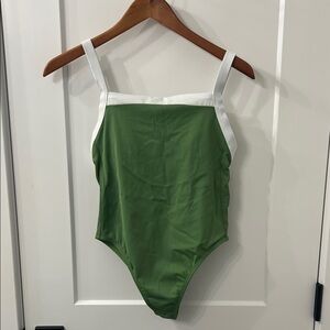 Shade & Shore Green and White Swimwear